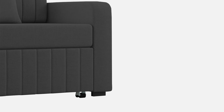 Calra Fabric 3 Seater Pull Out Sofa Cum Bed In Charcoal Grey Colour With Storage - Febonic Living
