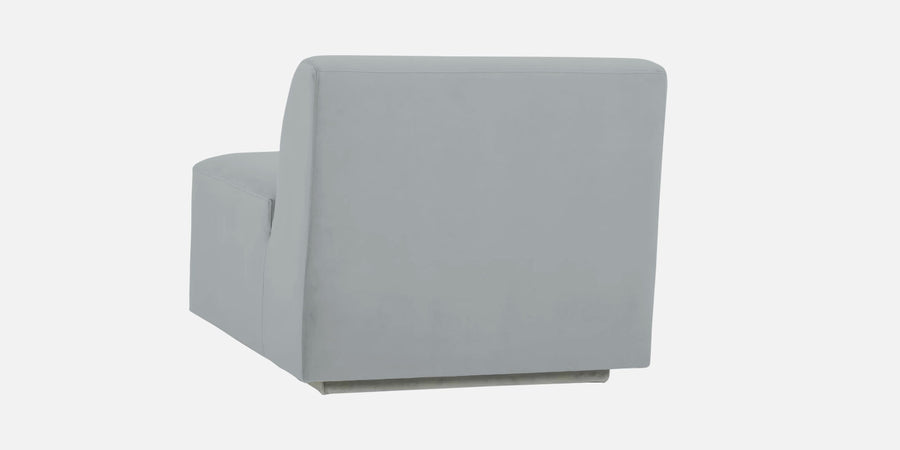 Bufa Velvet Lhs Sectional Sofa In Pearl Grey Colour With Ottoman - Febonic Living