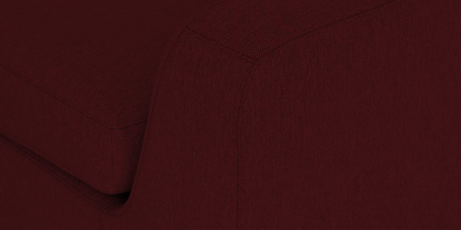 Freedom Velvet 6 Seater Rhs Corner Sofa In Blood Maroon Colour With Ottoman - Febonic Living