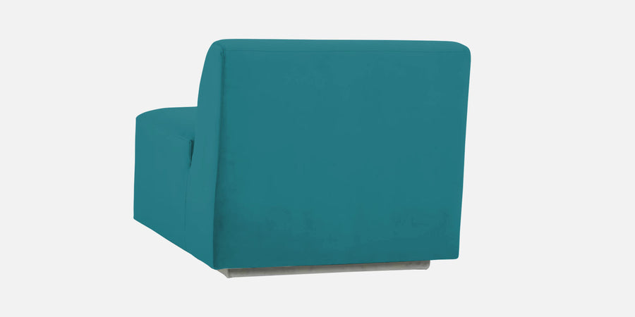 Bufa Velvet Lhs Sectional Sofa In Arabian Green Colour With Ottoman - Febonic Living