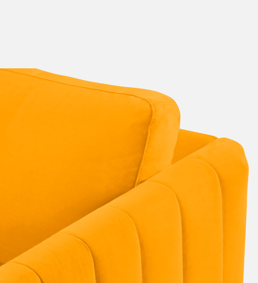 Haru Velvet 1 Seater Sofa In Saffron Yellow Colour - Febonic Living