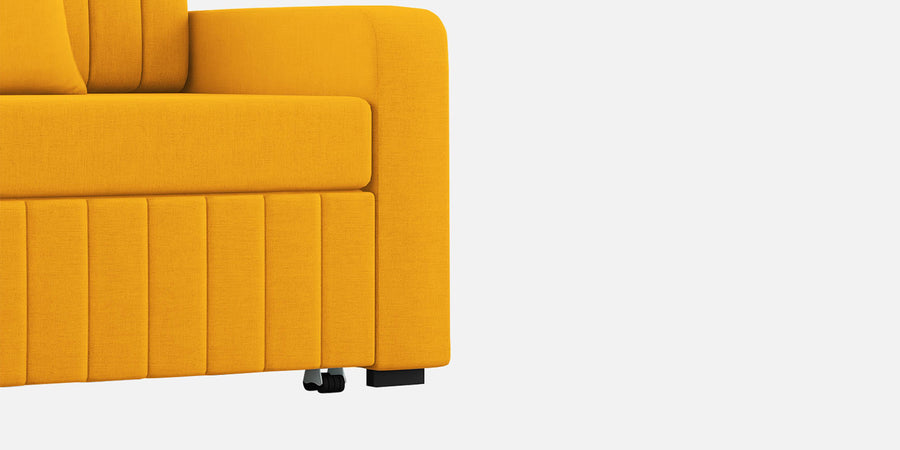 Calra Fabric 3 Seater Pull Out Sofa Cum Bed In Bold Yellow Colour With Storage - Febonic Living