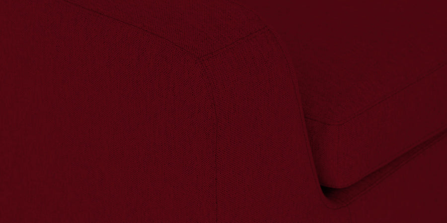 Freedom Velvet 6 Seater Lhs Corner Sofa In Cherry Red Colour With Ottoman - Febonic Living