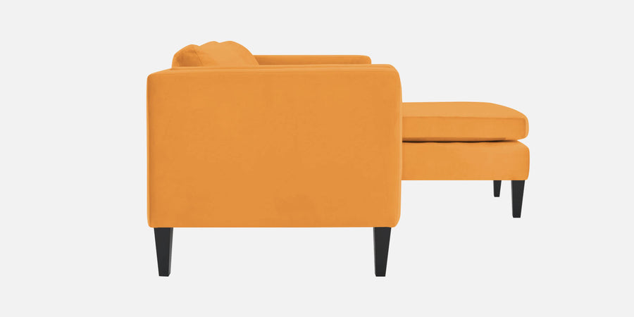 Jasper Velvet Lhs Sectional Sofa 3 Lounger In Tangerine Orange Colour - Febonic Living