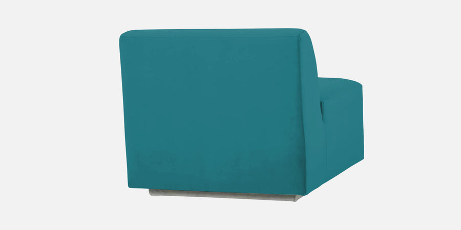 Bufa Velvet Rhs Sectional Sofa In Arabian Green Colour With Ottoman - Febonic Living