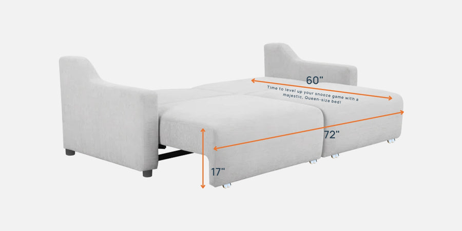 Gabby Fabric 3 Seater Pull Out Sofa Cum Bed In Lit Grey Colour - Febonic Living