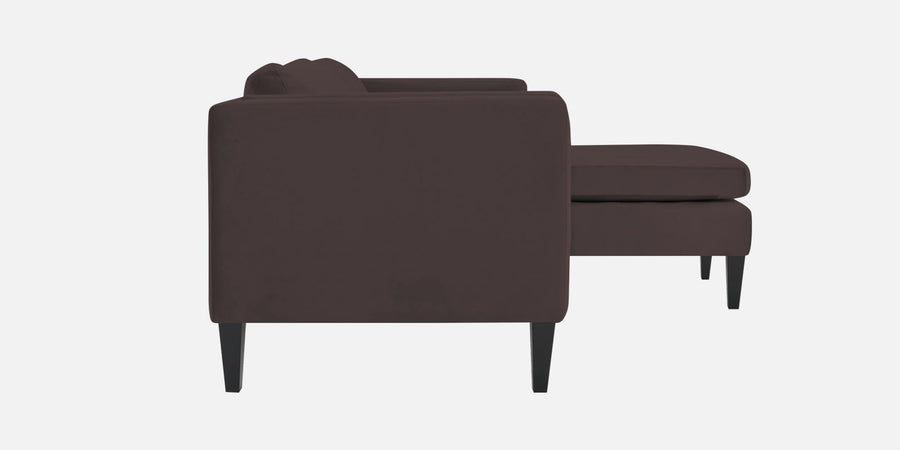 Jasper Velvet Lhs Sectional Sofa 3 Lounger In Mocha Brown Colour - Febonic Living