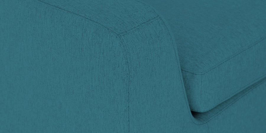 Freedom Velvet 6 Seater Lhs Corner Sofa In Aqua Blue Colour With Ottoman - Febonic Living