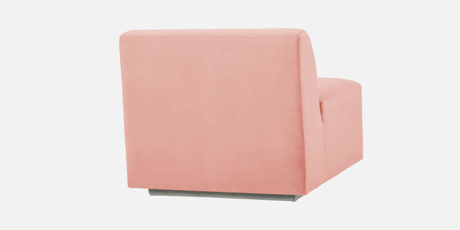 Bufa Velvet Rhs Sectional Sofa In Blush Pink Colour With Ottoman - Febonic Living