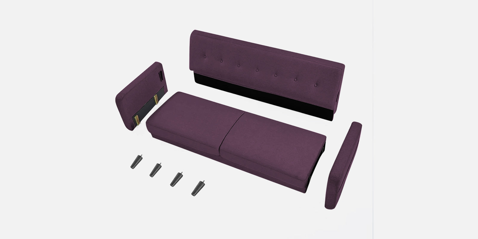 Marq Fabric 3 Seater Sofa in Greek Purple Colour