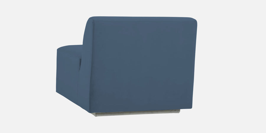 Bufa Velvet Lhs Sectional Sofa In Oxford Blue Colour With Ottoman - Febonic Living