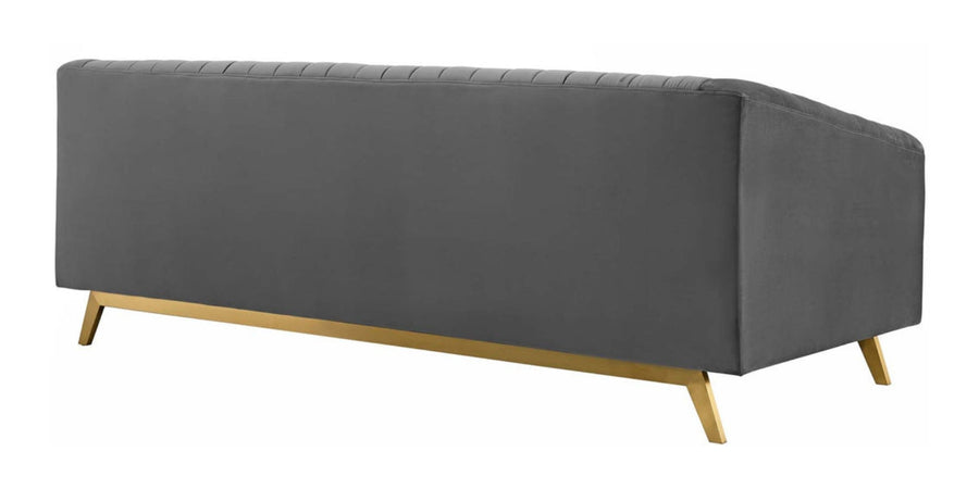 Grammy Velvet 3 Seater Sofa In Davy Grey Colour - Febonic Living
