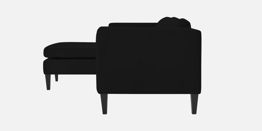 Jasper Velvet Rhs Sectional Sofa 3 Lounger In Adam Black Colour - Febonic Living