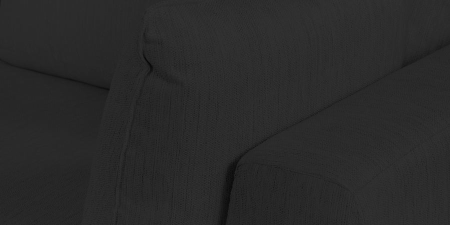 Ziggy Fabric Lhs Sectional Sofa 3 Lounger In Bitter Black Colour - Febonic Living