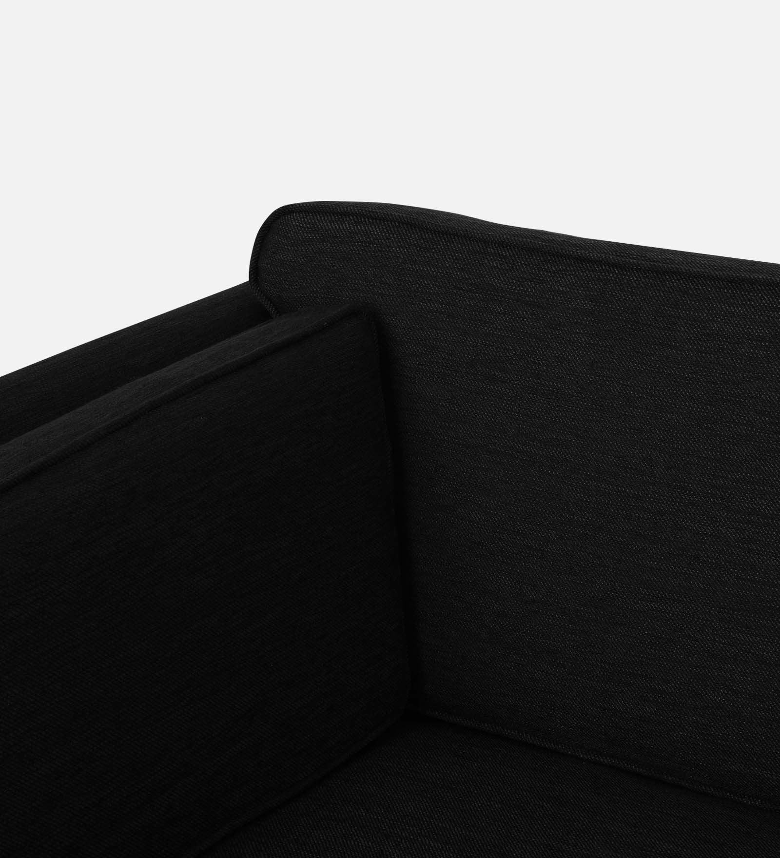 Nigar Fabric 1 Seater Sofa in Zed Black Colour