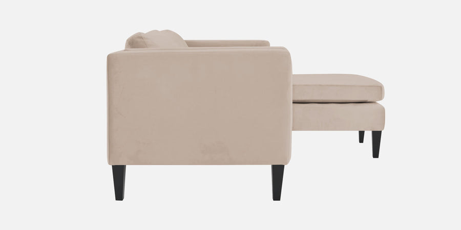 Jasper Velvet Lhs Sectional Sofa 3 Lounger In Camel Beige Colour - Febonic Living