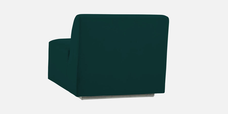 Bufa Velvet Lhs Sectional Sofa In Forest Green Colour With Ottoman - Febonic Living