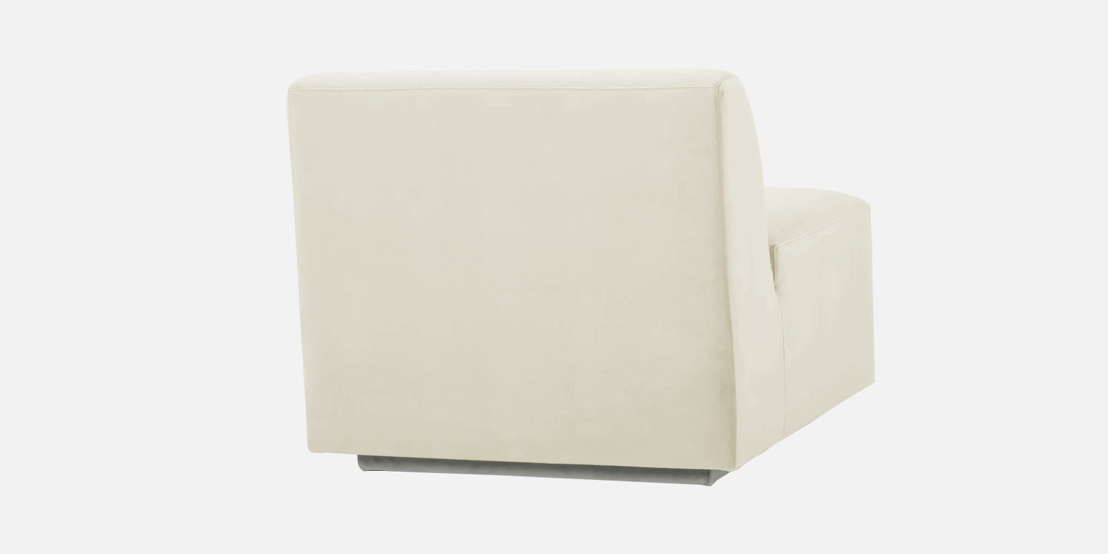 Bufa Velvet RHS Sectional Sofa In Warm White Colour With Ottoman