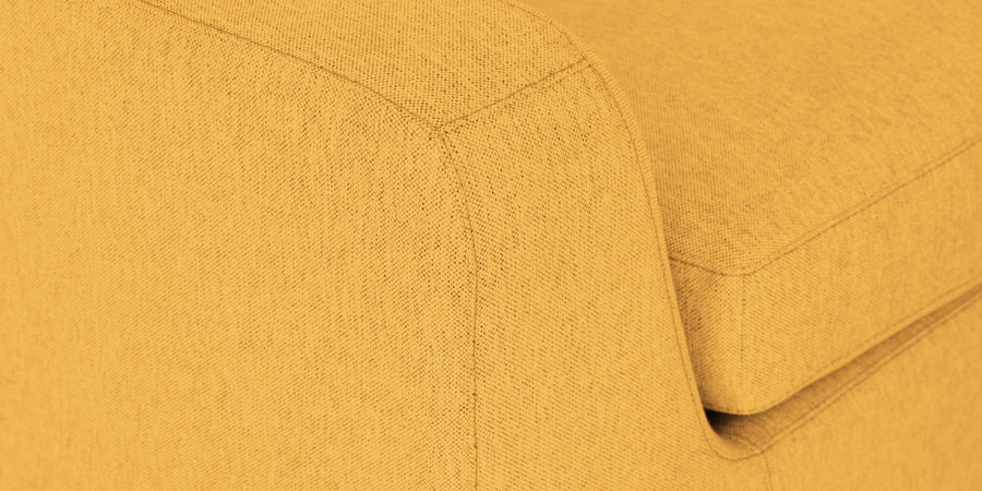 Freedom Velvet 6 Seater Lhs Corner Sofa In Turmeric Yellow Colour With Ottoman - Febonic Living