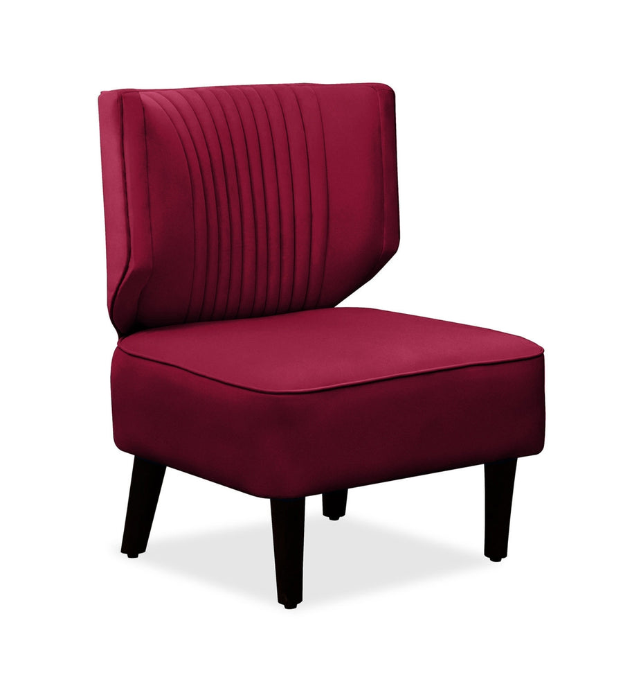 Robby Velvet Slipper Chair In Cherry Red Colour - Febonic Living