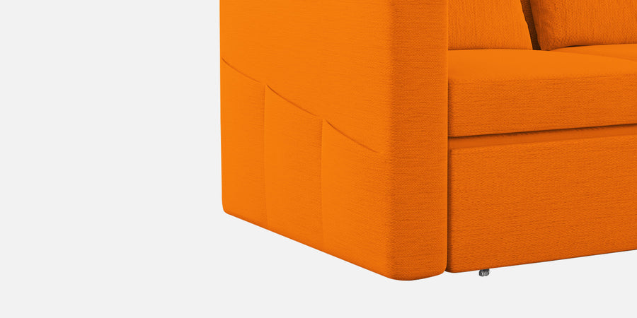 River Fabric 2 Seater Pull Out Sofa Cum Bed In Vivid Orange Colour - Febonic Living