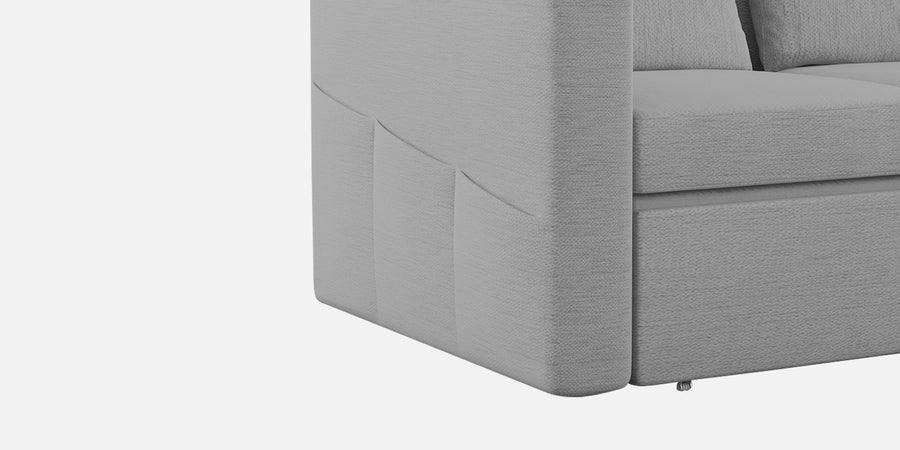 River Fabric 2 Seater Pull Out Sofa Cum Bed In Lit Grey Colour - Febonic Living