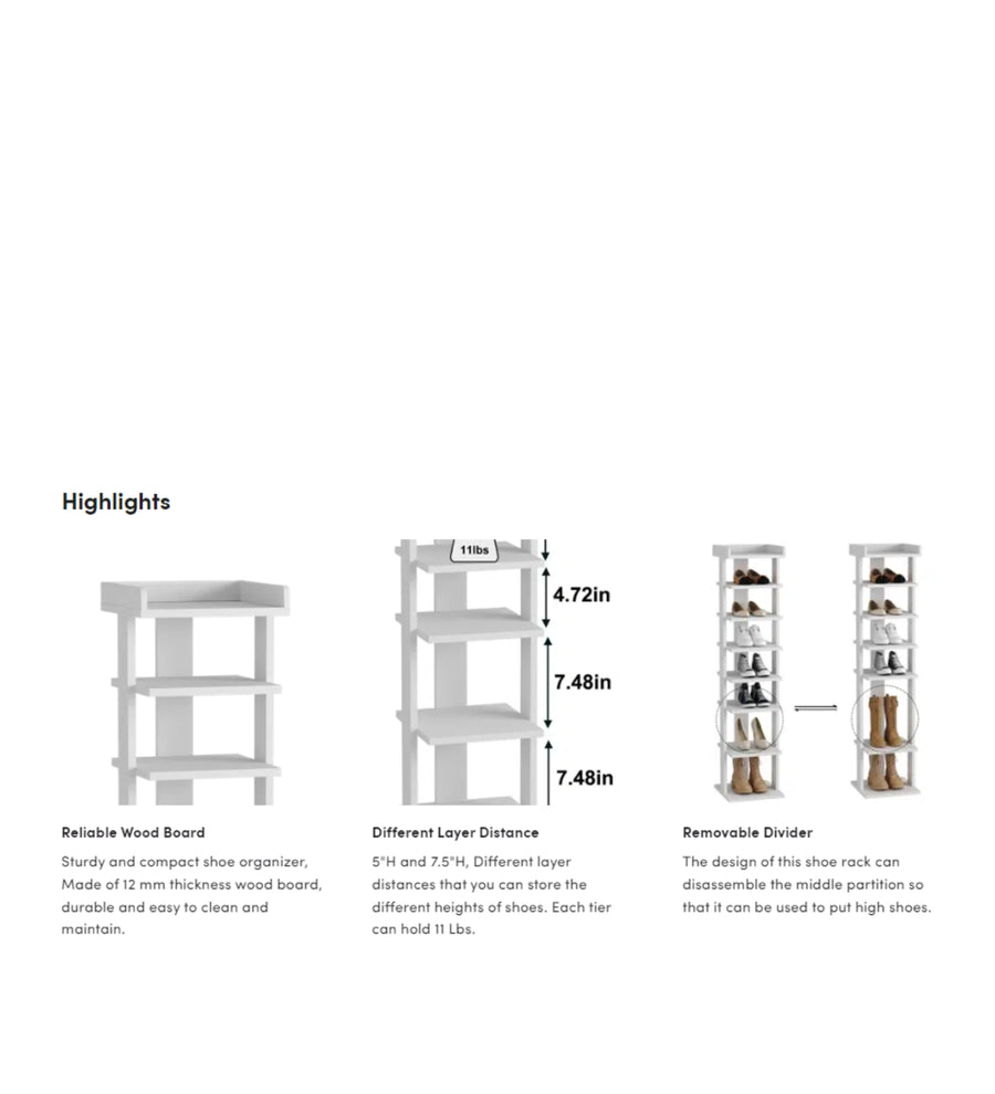 Monis Shoe Rack In Frosty White And Wenge Finish - Febonic Living