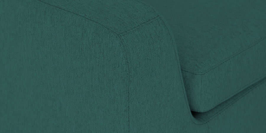 Freedom Velvet 6 Seater Lhs Corner Sofa In Pine Green Colour With Ottoman - Febonic Living