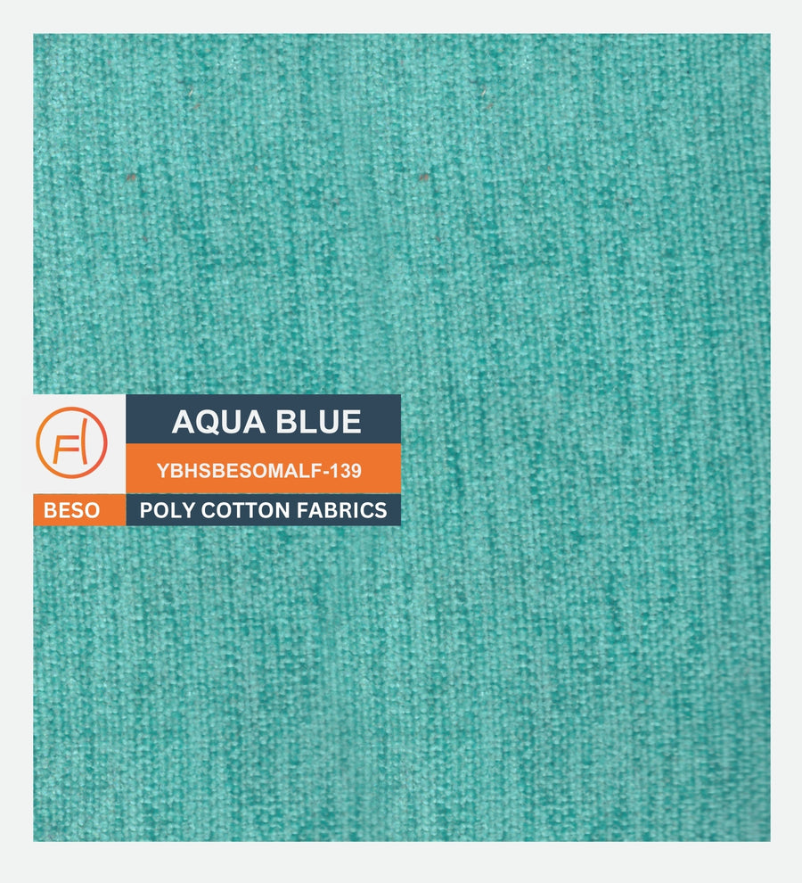Penny Fabric Ottoman In Aqua Blue Colour With Storage - Febonic Living