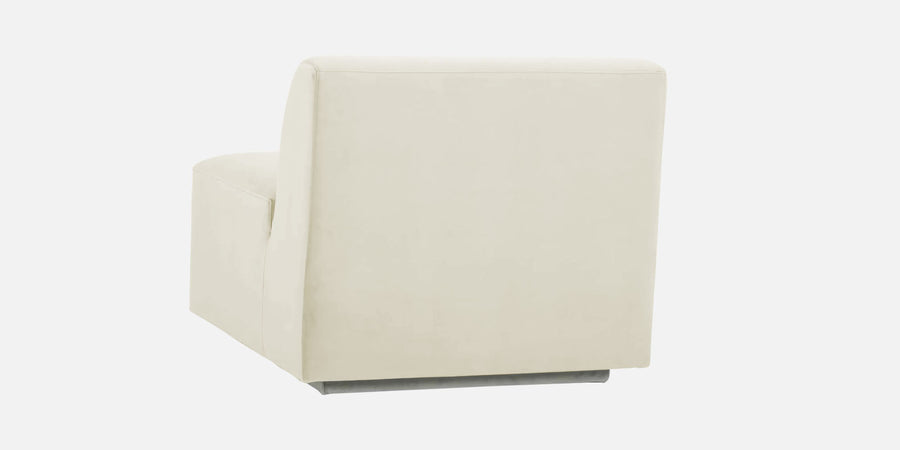Bufa Velvet Lhs Sectional Sofa In Warm White Colour With Ottoman - Febonic Living