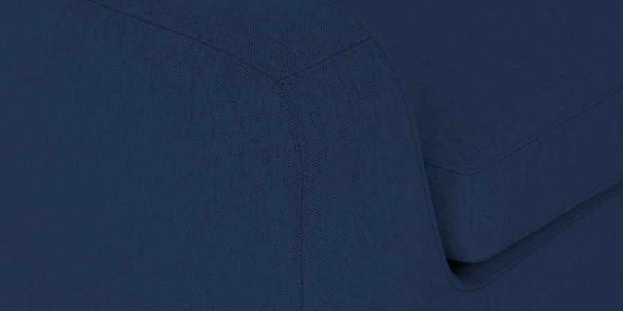 Freedom Velvet 6 Seater Lhs Corner Sofa In Imperial Blue Colour With Ottoman - Febonic Living