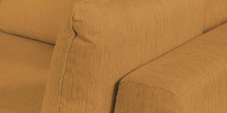 Ziggy Fabric Lhs Sectional Sofa 3 Lounger In Corn Yellow Colour - Febonic Living