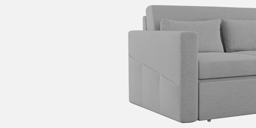 River Fabric 3 Seater Pull Out Sofa Cum Bed In Lit Grey Colour - Febonic Living