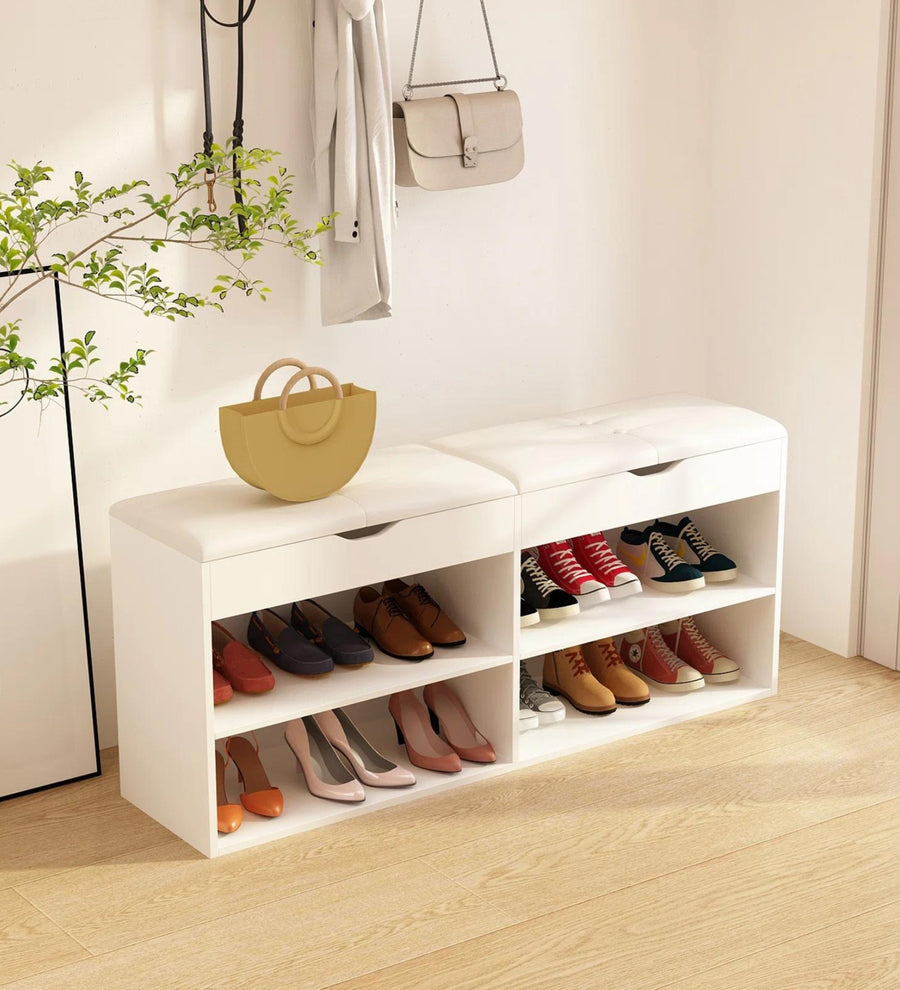 Barka Shoe Rack In Frosty White Finish - Febonic Living
