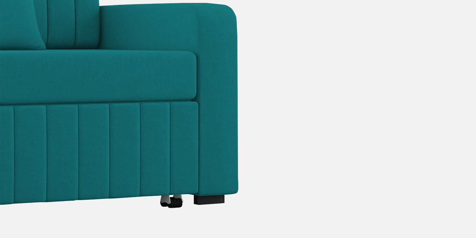 Calra Fabric 3 Seater Pull Out Sofa Cum Bed In Sea Green Colour