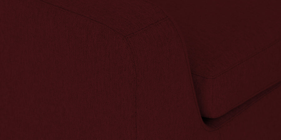 Freedom Velvet 6 Seater Lhs Corner Sofa In Blood Maroon Colour With Ottoman - Febonic Living