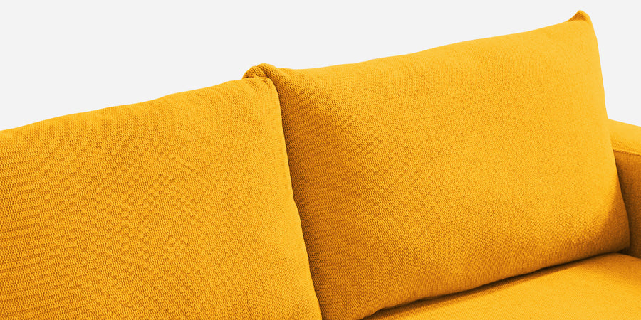 Roman Fabric 3 Seater Foldable Sofa Cum Bed In Bold Yellow Colour With Usb Port - Febonic Living