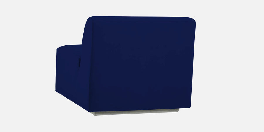 Bufa Velvet Lhs Sectional Sofa In Dark Blue Colour With Ottoman - Febonic Living
