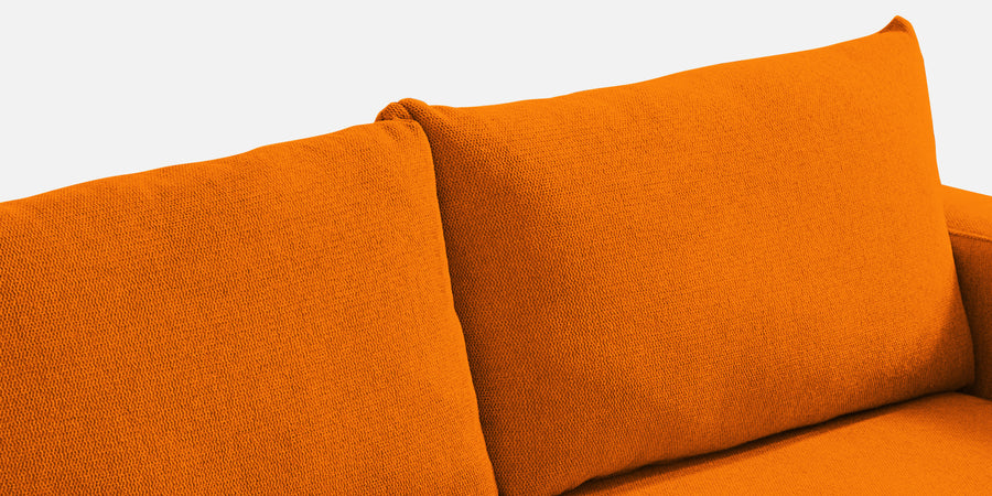 Roman Fabric 3 Seater Foldable Sofa Cum Bed In Vivid Orange Colour With Usb Port - Febonic Living