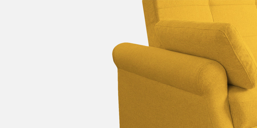 Fornia Fabric 3 Seater Pull Out Sofa Cum Bed In Bold Yellow Colour - Febonic Living