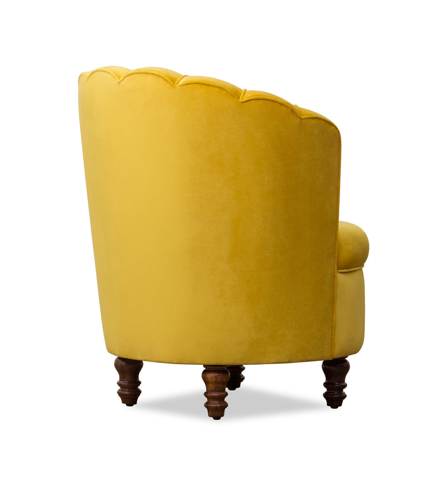 Clark Velvet Slipper Chair In Turmeric Yellow Colour - Febonic Living