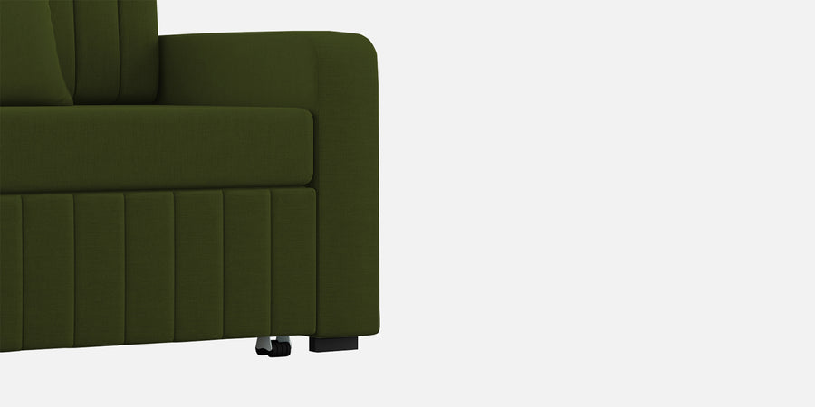 Calra Fabric 3 Seater Pull Out Sofa Cum Bed In Olive Green Colour With Storage - Febonic Living