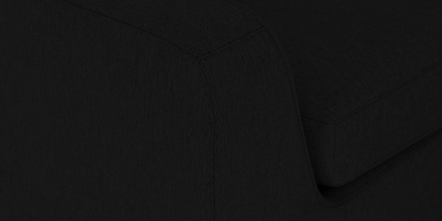 Freedom Velvet 6 Seater Lhs Corner Sofa In Adam Black Colour With Ottoman - Febonic Living