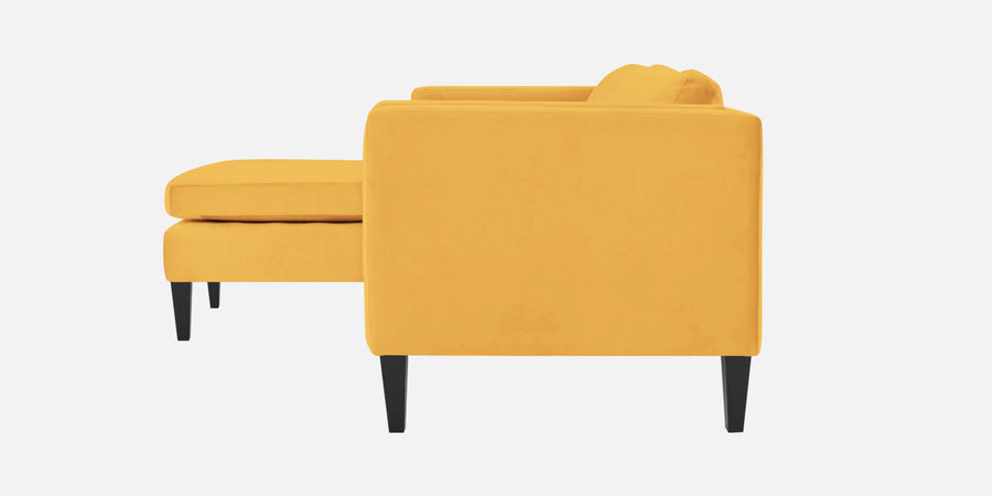 Jasper Velvet Rhs Sectional Sofa 3 Lounger In Turmeric Yellow Colour - Febonic Living