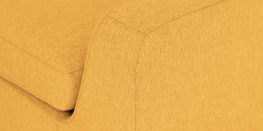 Freedom Velvet 6 Seater Rhs Corner Sofa In Turmeric Yellow Colour With Ottoman - Febonic Living