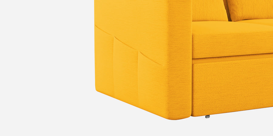 River Fabric 2 Seater Pull Out Sofa Cum Bed In Bold Yellow Colour - Febonic Living
