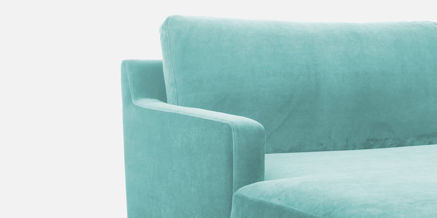 Jones Velvet Rhs Sectional Sofa 3 Lounger In Barmunda Aqua Colour - Febonic Living