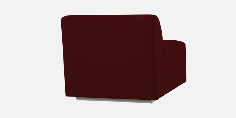 Bufa Velvet Rhs Sectional Sofa In Dark Maroon Colour With Ottoman - Febonic Living