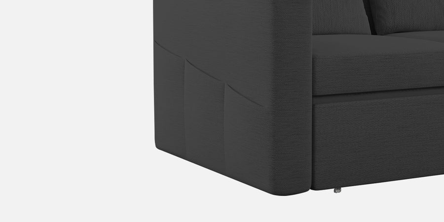 River Fabric 2 Seater Pull Out Sofa Cum Bed In Charcoal Grey Colour - Febonic Living