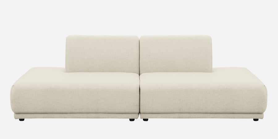 Adam Fabric Rhs Sectional Sofa 3 Ottoman Lounger In Ivory Cream Colour - Febonic Living